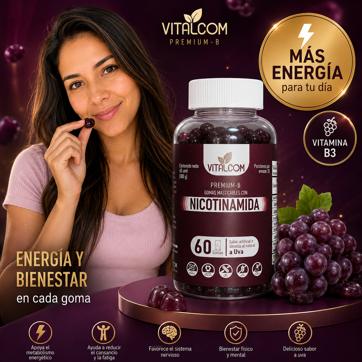 GlowNad™ gomitas de nicotinamida